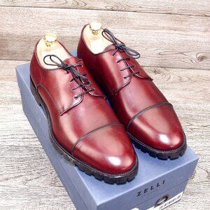 * NIB * $695 Nordstrom ZELLI Italia 9.5 M Italian Derby Burgundy * add $15 Trees